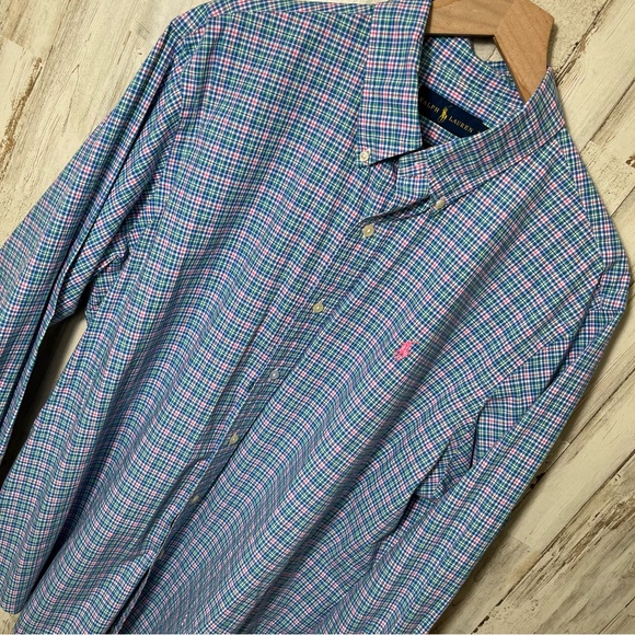 Polo Ralph Lauren Other - Polo Ralph Lauren Plaid Button Down Long Sleeve Shirt Pink Pony‎ Mens XL